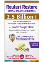 Reuteri Restore Bowel-Balance Probiotic (2.5 Billion+) - 30 V-Caps