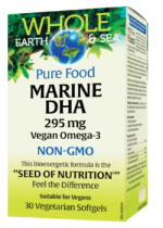 Whole Earth & Sea Pure Food  Marine DHA Vegan Omega-3 - 30 Veggie Softgels
