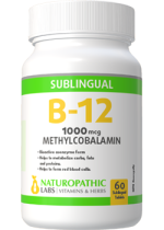 B-12 Methylcobalamin 1,000mcg Sublingual - 60 Lozenges