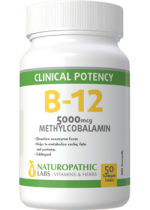 B-12 Methylcobalamin 5,000mcg Sublingual - 50 Lozenges