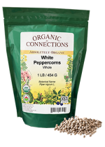 Peppercorns White (Organic Whole) - 454g