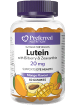 Lutein With Bilberry & Zeaxanthin 20mg (Mango) - 60 Gummies - Preferred Nutrition 
