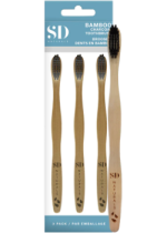 Bamboo Charcoal Toothbrushes - 3pk