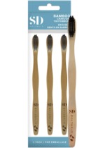 Bamboo Charcoal Toothbrushes - 3pk