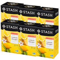 Lemon Ginger (Herbal Tea Caffeine Free) - 20 Tea Bags x 6 Boxes
