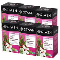 Wild Raspberry Hibiscus (Herbal Tea Caffeine Free) - 20 Tea Bags x 6 Boxes