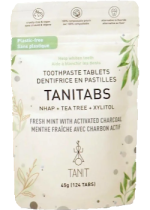 Tanitabs Toothpaste Tablets (Fresh Mint With Charcoal, Pouch) - 124 Tabs