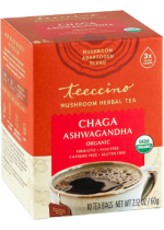 Organic Mushroom Herbal Tea (Chaga Ashwagandha) - 10 Tea Bags