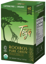 Rooibos Pure Green Premium Herbal Tea (Certified Organic Fair-Trade) - 40 Tea Bags