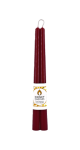 Pure Beeswax Candle Taper Pairs (Burgundy) - 12 Inches x 2