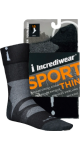 Thin Sport Socks (Crew Height, Black, LG) - 1 Pair