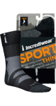 Thin Sport Socks (Crew Height, Black, Med) - 1 Pair