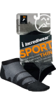 Thin Sport Socks (No Show, Black, SM) - 1 Pair