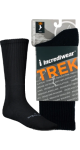 Trek Socks (Crew Height, Black, SM) - 1 Pair