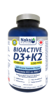 Bioactive D3 + K2 (Mk-7 Form) 2,500iu + 120 mcg- 400 Softgels