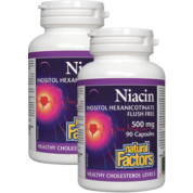 Non-Flushing Niacin 500mg - 90 + 90 Caps (2 For Deal)