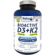 Bioactive D3 + K2 (Mk-7 Form) 2,500iu + 120 mcg- 400 Softgels