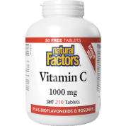 Vitamin C 1,000mg + Bioflavonoids & Rosehips - 180 + 30 Tabs BONUS