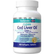 Clean Icelandic Cod Liver Oil 1250mg - 60 Softgels
