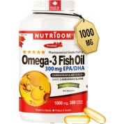 Omega-3 Fish Oil 1000mg - 300 Softgels