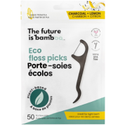 Floss Picks (Charcoal Lemon) - 50 Pieces