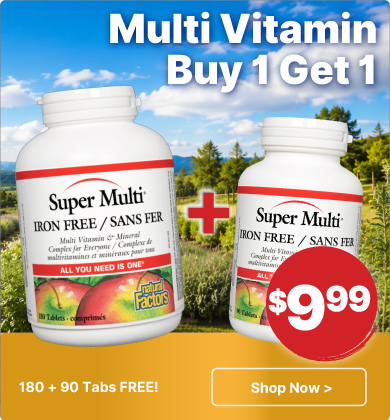 View Natural Factors Super Multi Iron 180 Tabs and 90 Tabs Free