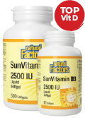 Natural Factors SunVitamin D3 2500iu 500 Plus 90 Softgels Free