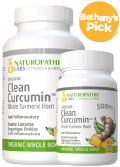 Naturopathic Labs Organic Clean Curcumin Whole Turmeric Root 500mg 240 V-Caps