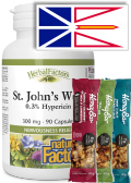 View Natural Factors St. John's Wort 300mg - 90 Caps + 3 Honey Bars FREE