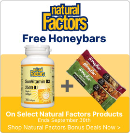View all Natural Factors Products with 3 Bonus Honey Bars