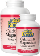 View Natural Factors Calcium Magnesium Citrate Vitamin D3 210 Tabs Plus 90 Tabs FREE
