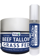 View Naka Platinum Beef Tallow Face Body Moisturizer Vanilla 100ml + Collagen + Face Cream 50ml
