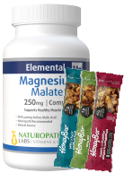 View Naturopathic Labs Magnesium Malate 250mg 120 Vcaps - 3 Honey Bars FREE
