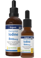 View Naturopathic Labs Organic Elemental Iodine 800mcg - 100ml + 15ml Travel Size FREE