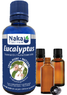 View Naka Eucalyptus Oil 100% Pure 50ml + 3x Amber Glass Droppers FREE