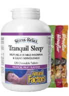 View Natural Factors Sleep Relax Tranquil Sleep - 120 Tabs + 3 Honey Bars FREE