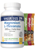 View Naturopathic Labs Magnesium L-Threonate 200mg 240 Caps Plus 3 Honey Bars FREE