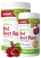 View Naturopathic Labs Organic Red Beet Root Powder 2500mg 500g plus 250g FREE