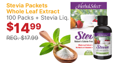 View Herbal Select Stevia Packets 100 Packets