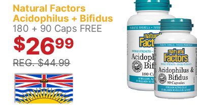 View Natural Factors Acidophilus & Bifidus Double Strength 180 + 90 Caps FREE