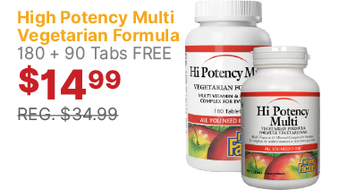 View Natural Factors High Potency Multi 180 + 90 Tabs FREE