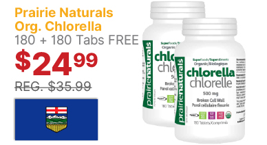 View Prairie Naturals Organic Chlorella 180 + 180 Tabs FREE